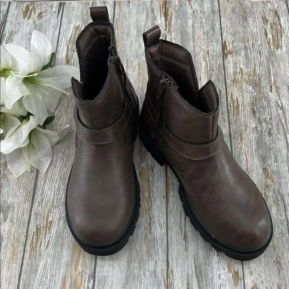 Justice Girls Moto Ankle Boots Shoes Size 3